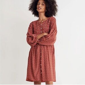 Madewell Challis Button-Front Mini Dress in Tiny Daisy